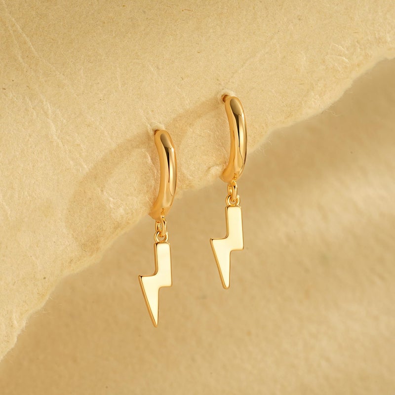 FETTERO 14K Gold Plated Earrings Dangle Drop Hoop Earrings for Women Dainty Hypoallergenic Earrings Delicate Boho Earring Jewelry - Image 3